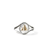 Split Gate Signet Ring, Gold, Sterling Silver|RMZZ98851